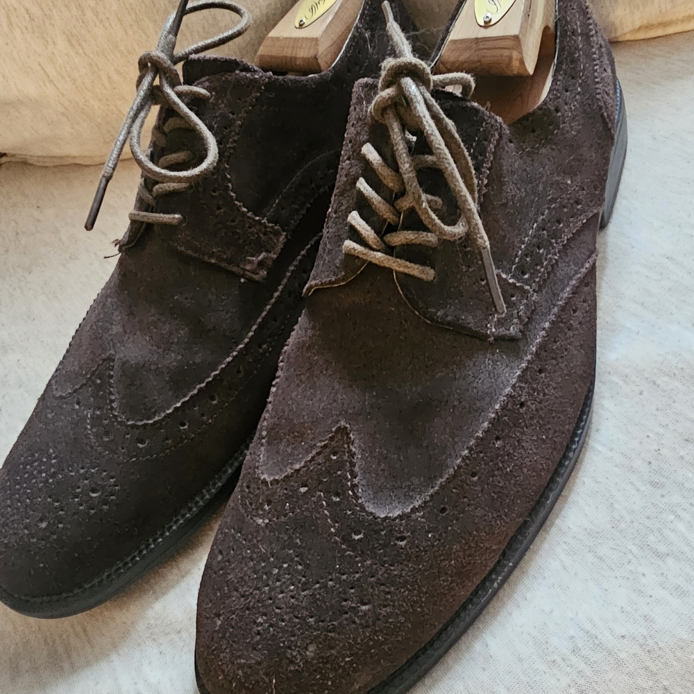 Men's Claiborne Brown Suede Oxford Shoes Size 9.5